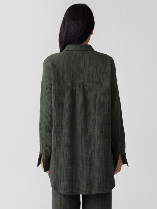 Organic Cotton Lofty Gauze Classic Collar Long Shirt