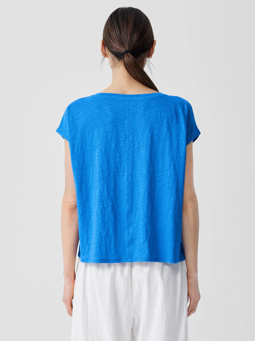 Organic Linen Jersey V-Neck Tee