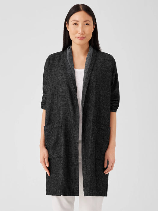 Tweedy Hemp Cotton High Collar Coat