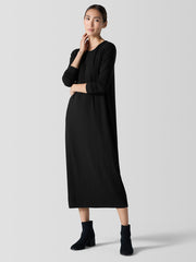 Stretch Jersey Knit Round Neck Dress