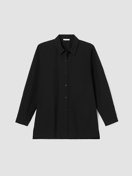 Washed Organic Cotton Poplin Classic Collar Shirt