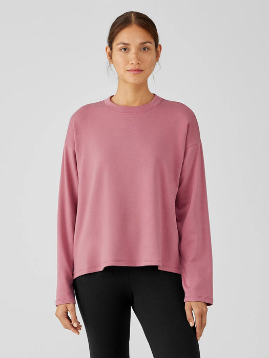 Cozy Brushed Terry Hug Crew Neck Top