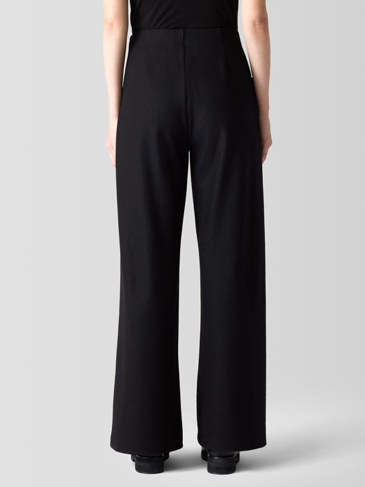 Felted Wool Jersey&nbsp;Wide-Leg Long Pant in Regenerative Wool