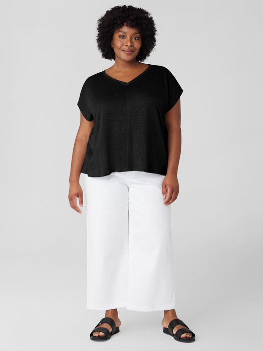 Organic Linen Jersey V-Neck Tee