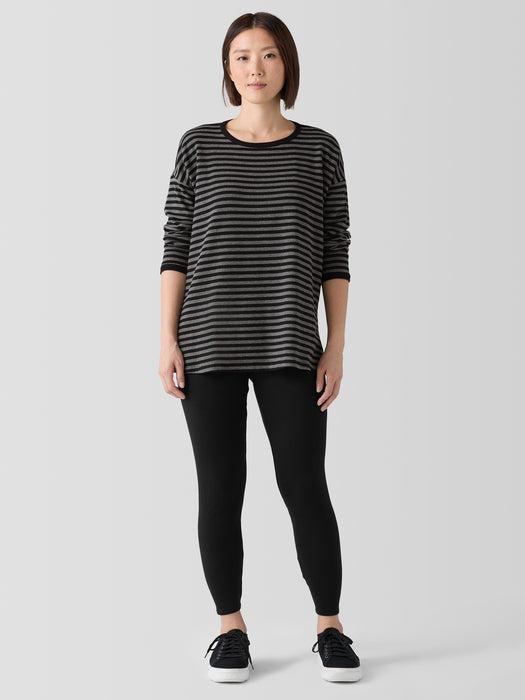 Striped Cozy Brushed Terry Long Box-Top