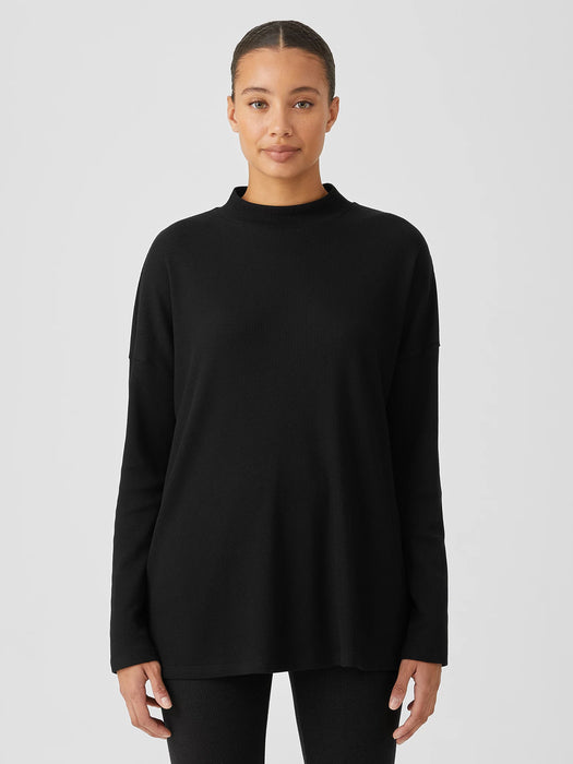 Cozy Waffle Knit Mock Neck Top
