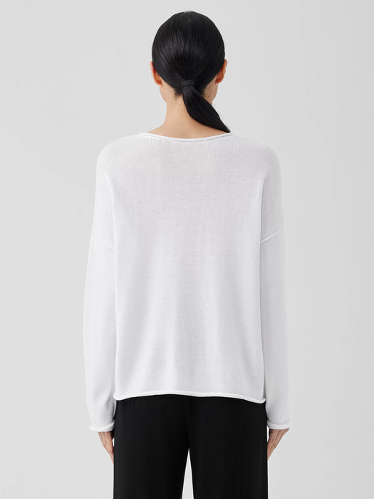 Peruvian Cotton Blend Crew Neck Top