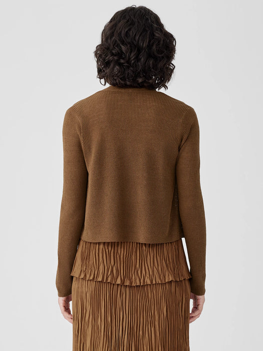 Organic Linen Cotton Airy Tuck Cropped Cardigan
