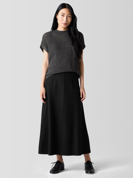 Felted Wool Jersey A-Line Skirt in Regenerative Wool