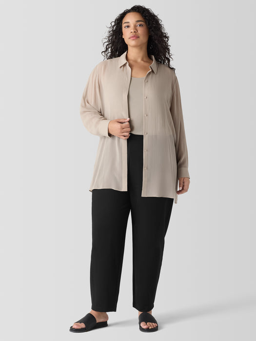 Sheer Silk Georgette&nbsp;Classic Collar Shirt
