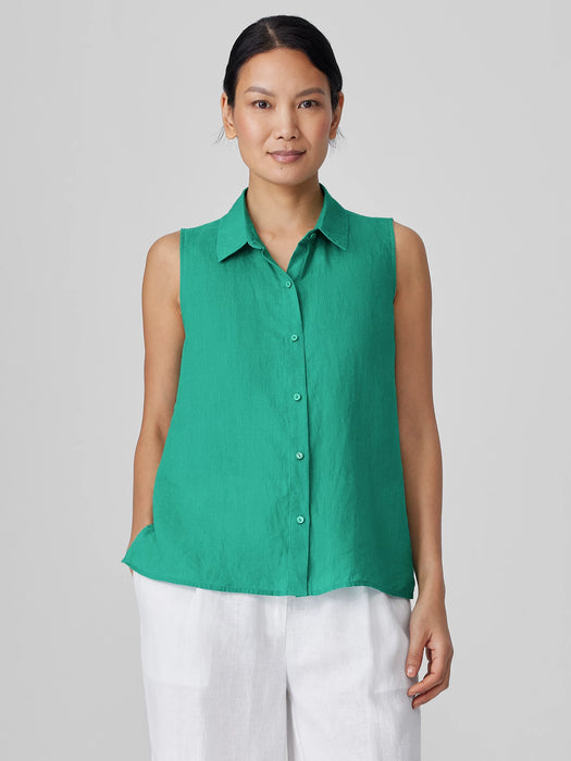 Organic Handkerchief Linen Sleeveless Shirt