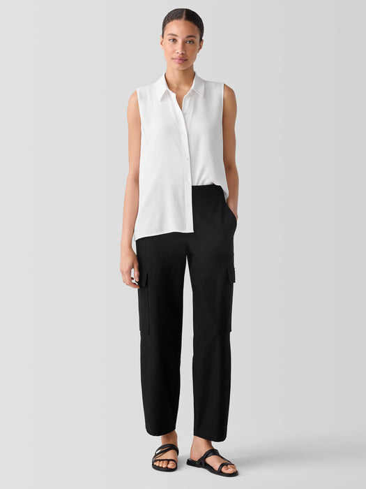 Washable Stretch Crepe Cargo Pant