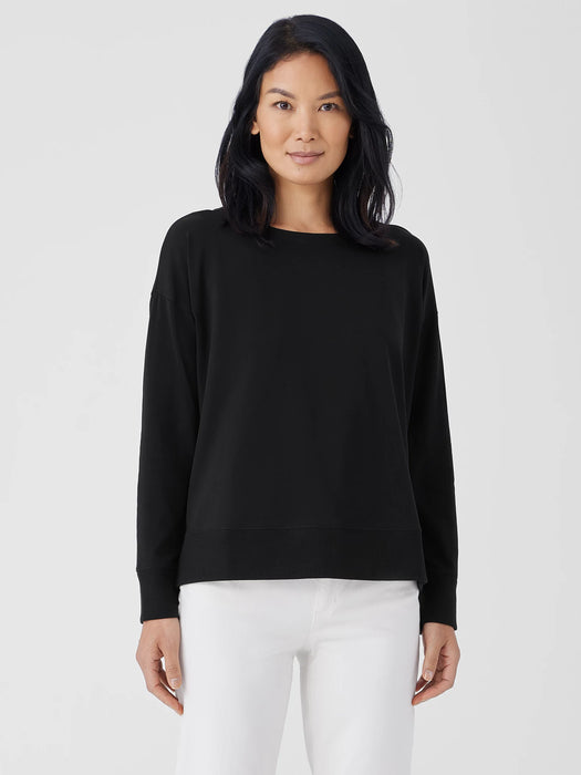 Pima Cotton Stretch Jersey Bateau Neck Top