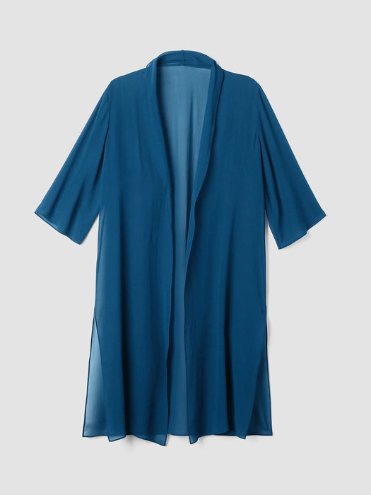 Sheer Silk Georgette High Collar Jacket
