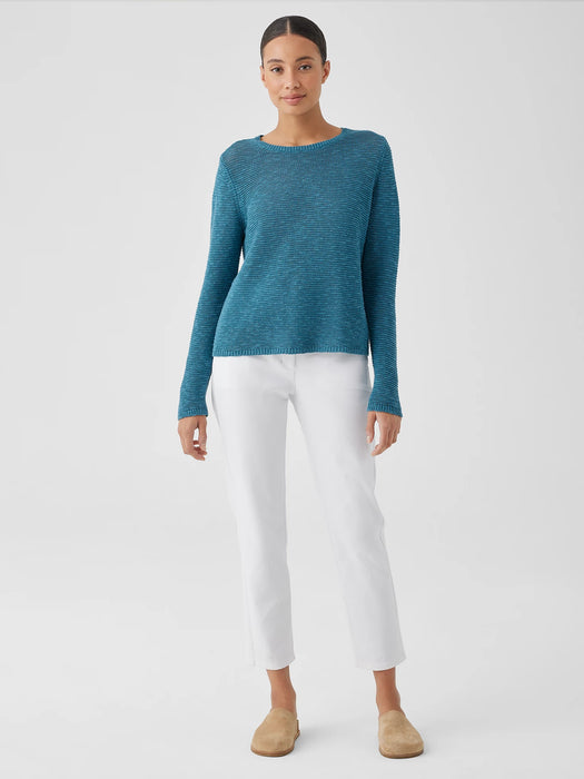 Organic Linen Cotton Slub Crew Neck Top