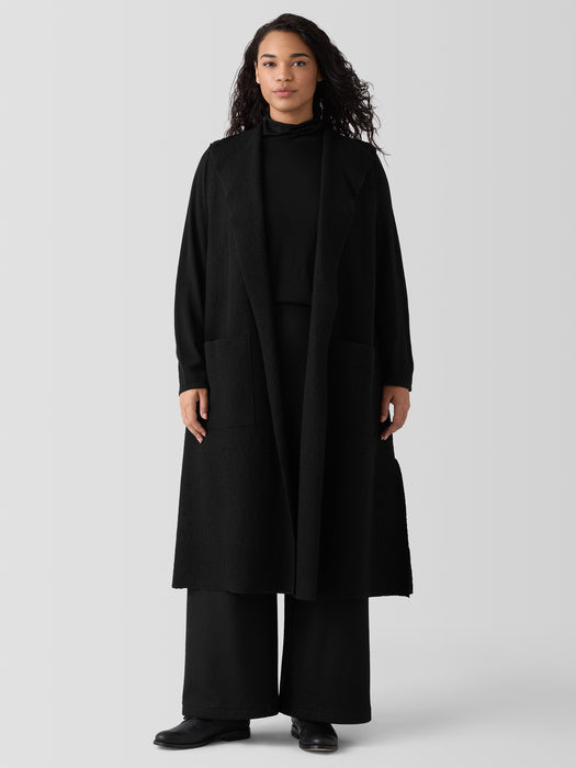Lightweight Boiled Wool Shawl Collar Vest in Regenerative Wool
