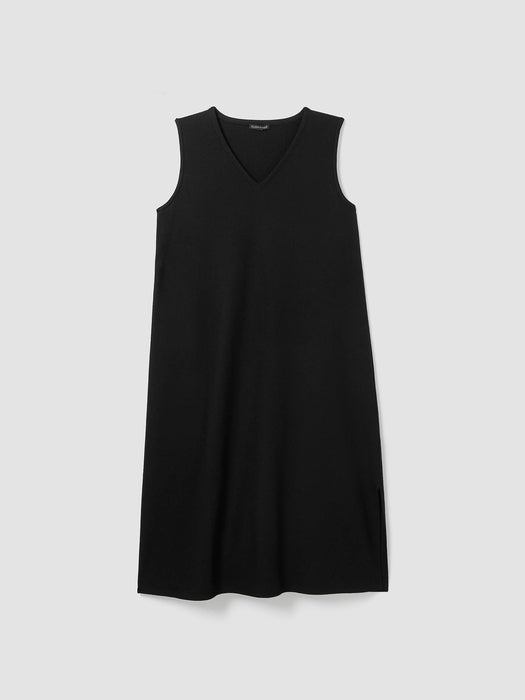 Boiled Wool Jersey V-Neck&nbsp;Dress