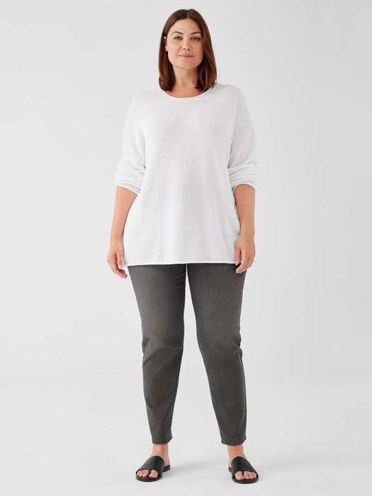 Peruvian Cotton Blend Crew Neck Top