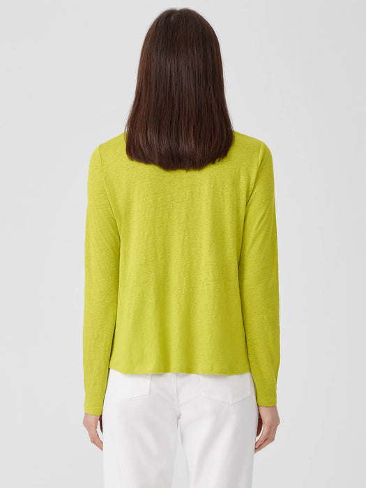 Organic Linen Jersey Crew Neck Top