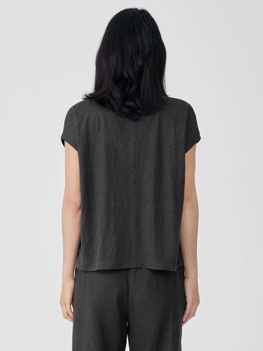 Organic Linen Jersey V-Neck Tee