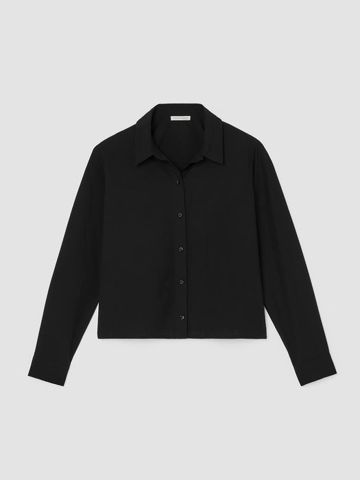 Washed Organic Cotton Poplin Classic Collar Short Shirt