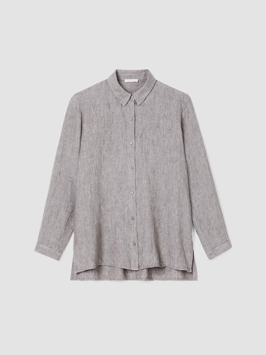 Washed Organic Linen D&eacute;lav&eacute; Classic Collar Shirt