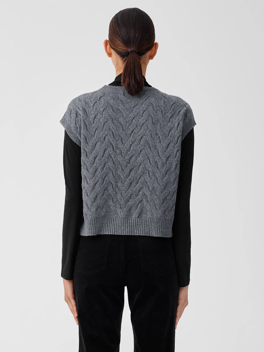 Cotton and Recycled Cashmere Square&nbsp;Top