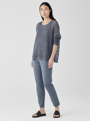 Organic Linen D&eacute;lav&eacute; Round Neck Top
