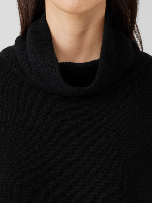 Cotton and Recycled Cashmere Turtleneck Long Top