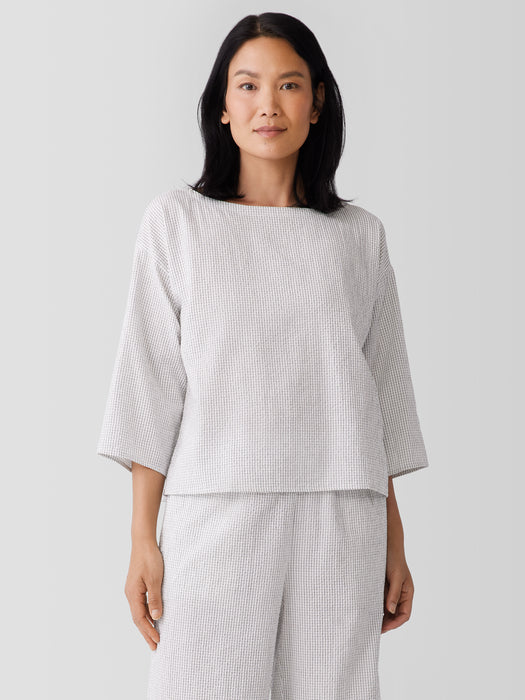 Organic Cotton Ripple Checkered Box-Top