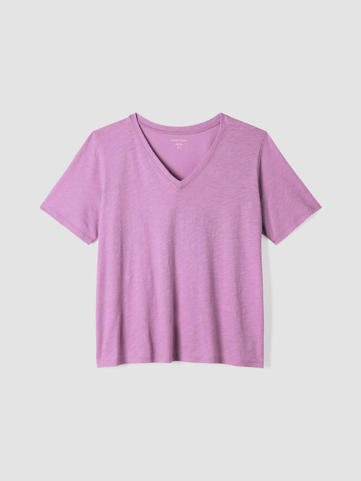 Organic Cotton Slubby Jersey&nbsp;V-Neck Tee