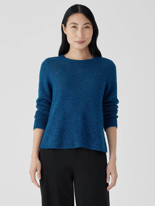Organic Linen Cotton Slub Crew Neck Top