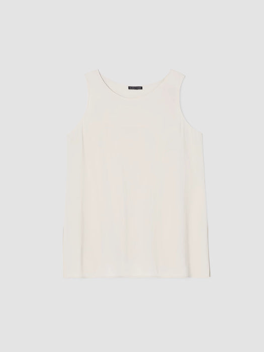 Silk Georgette Crepe Ballet Neck Tank