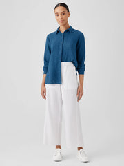 Washed Organic Linen D&eacute;lav&eacute; Classic Collar Shirt