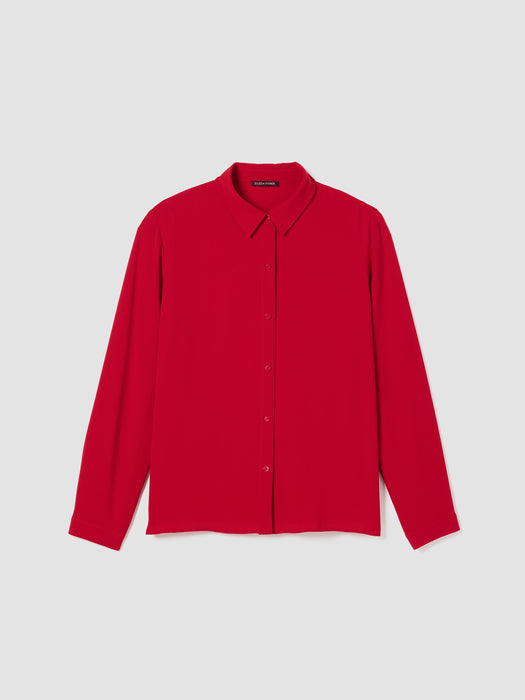 Silk Georgette Crepe Classic Collar Shirt
