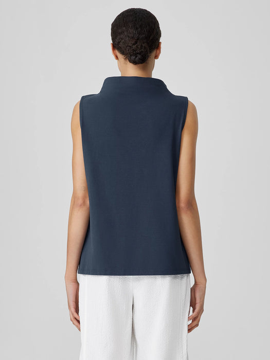 Pima Cotton Stretch Jersey Funnel Neck Tank