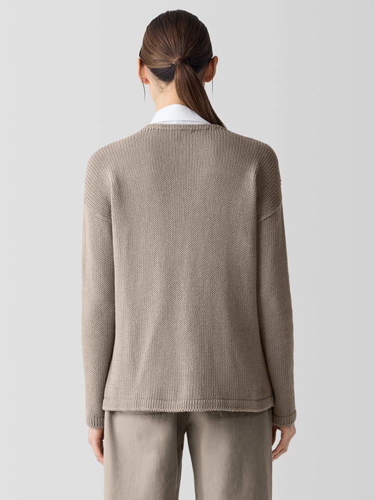 Peruvian Organic Cotton Cord Jersey V-Neck Top