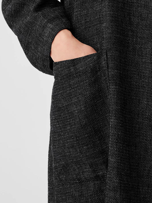 Tweedy Hemp Cotton High Collar Coat