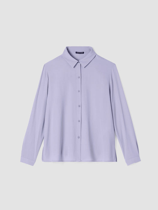 Silk Georgette Crepe Classic Collar Shirt