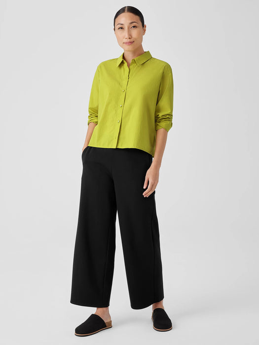Washed Organic Cotton Poplin Classic Collar Short Shirt