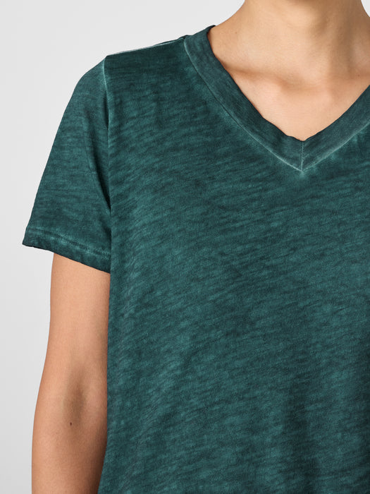 Organic Cotton Hazy Slub V-Neck Tee