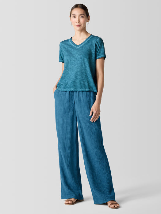 Organic Cotton Hazy Slub V-Neck Tee