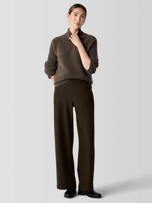 Felted Wool Jersey&nbsp;Wide-Leg Long Pant in Regenerative Wool