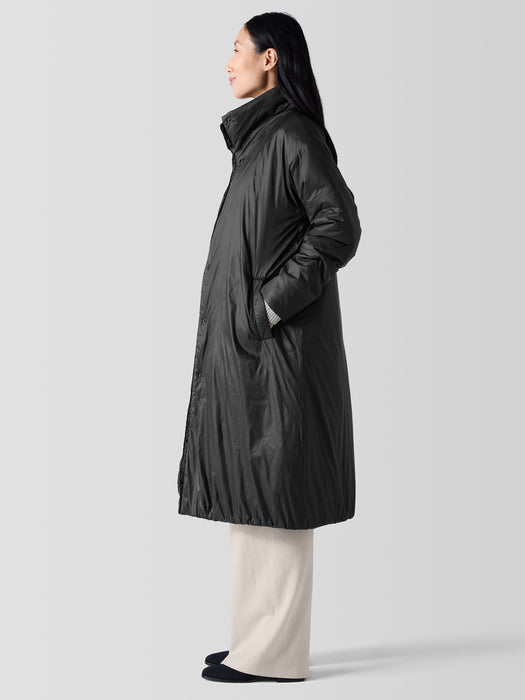 Eggshell Recycled Nylon Long Coat