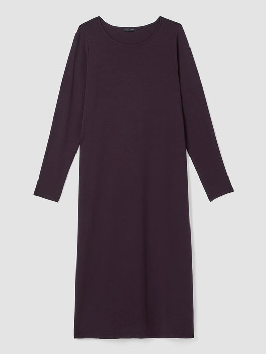Stretch Jersey Knit Jewel Neck Dress