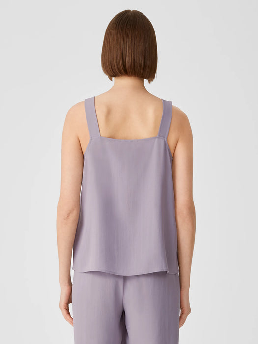 Silk Georgette Crepe Square Neck Tank