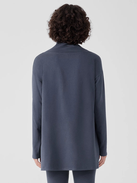 Cozy Brushed Terry Hug Funnel Neck Long Top