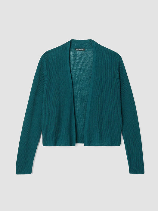 Organic Linen Cotton Airy Tuck Cropped Cardigan