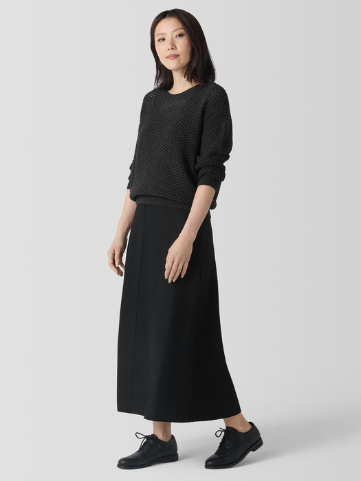 Felted Wool Jersey A-Line Skirt in Regenerative Wool