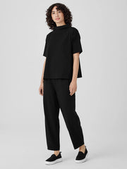 Pima Cotton Stretch Jersey Funnel Neck Top